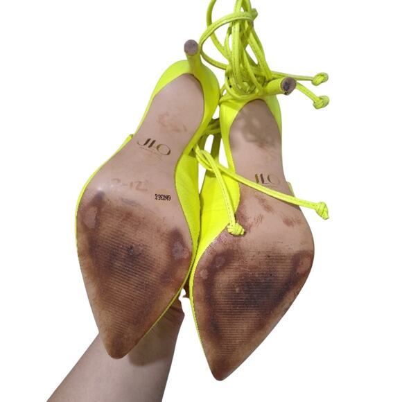 [H440] Jennifer Lopez Yellow Stiletto Heels with Slingback - Picture 5 of 8